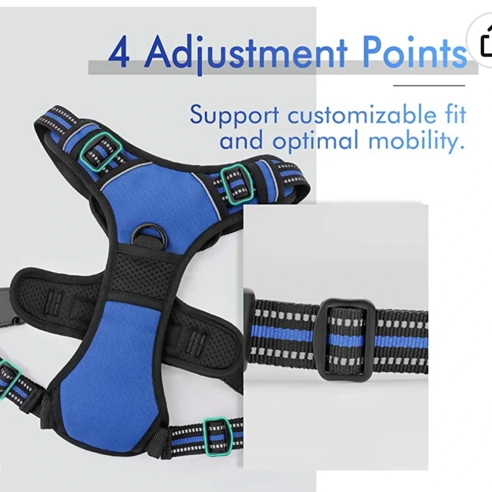 rabbitgoo Dog Harness, No-Pull Pet Harness with 2 Leash Clips, Adjustable    New